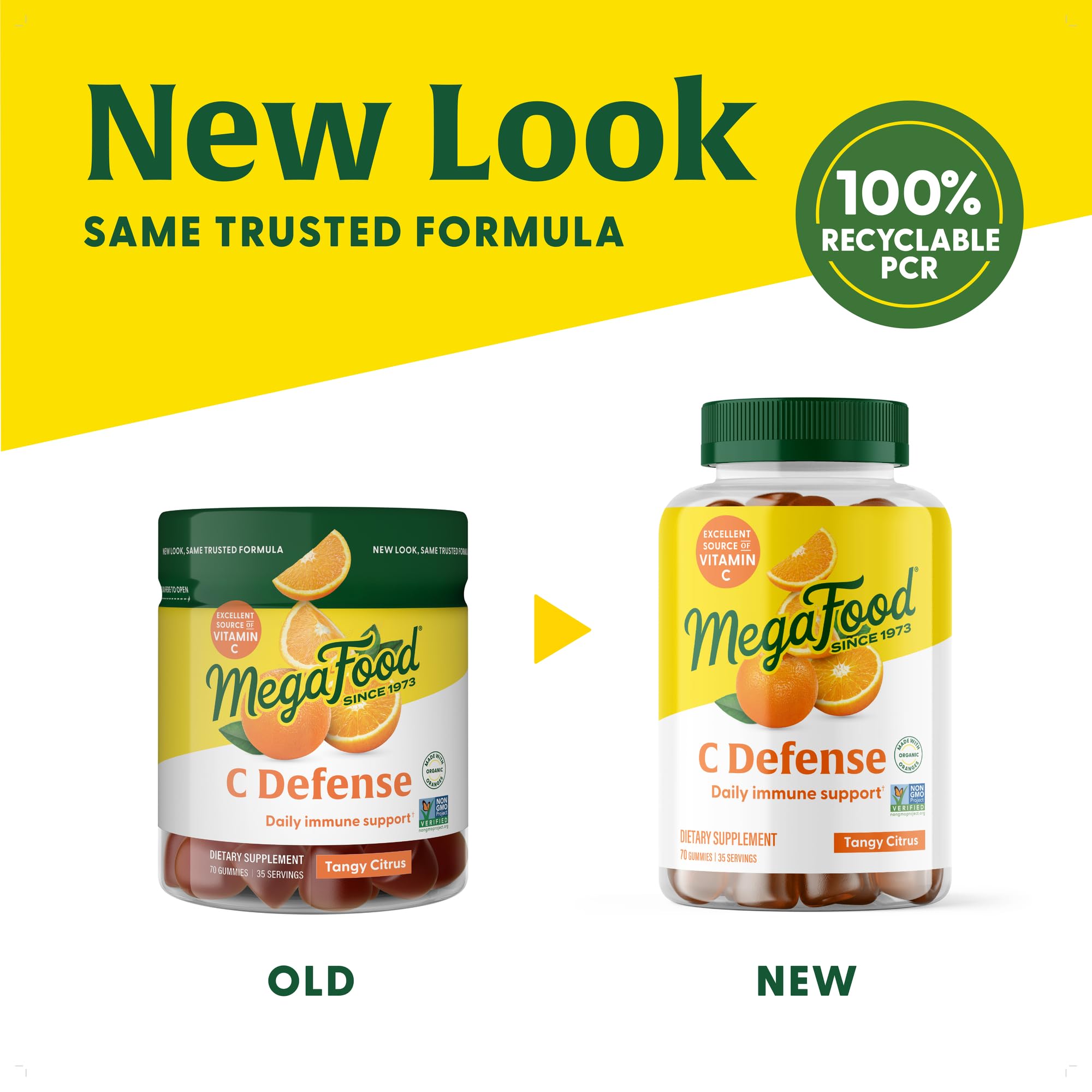 Real food blend label featuring orange, cranberry, blueberry, and ginger