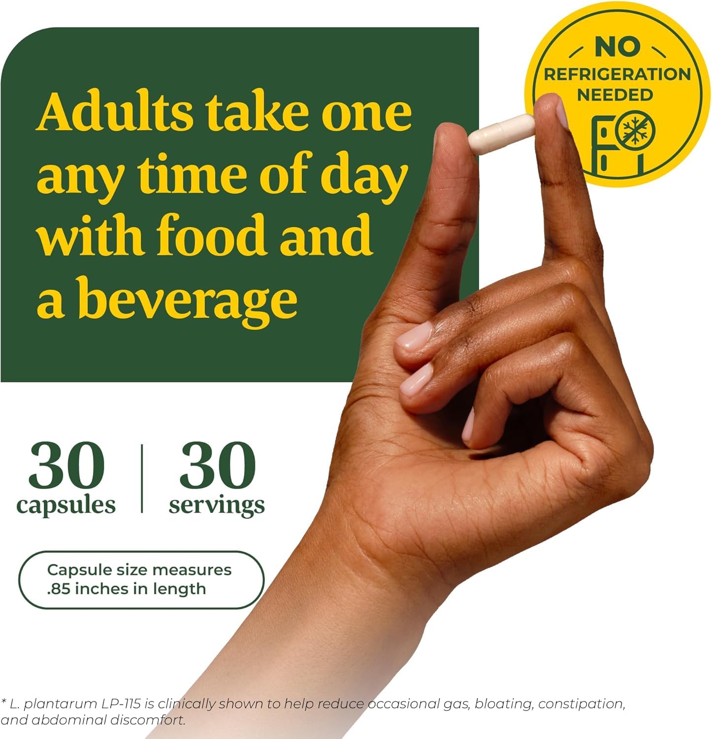 Capsules arranged on a table illustrate daily routine use.