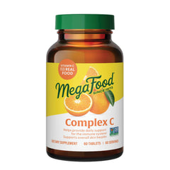 MegaFood Complex C bottle front view highlighting vegan vitamin C support.
