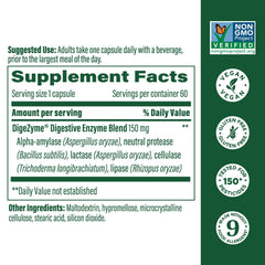 MegaFood enzymes amylase focus aids starch digestion during meals.