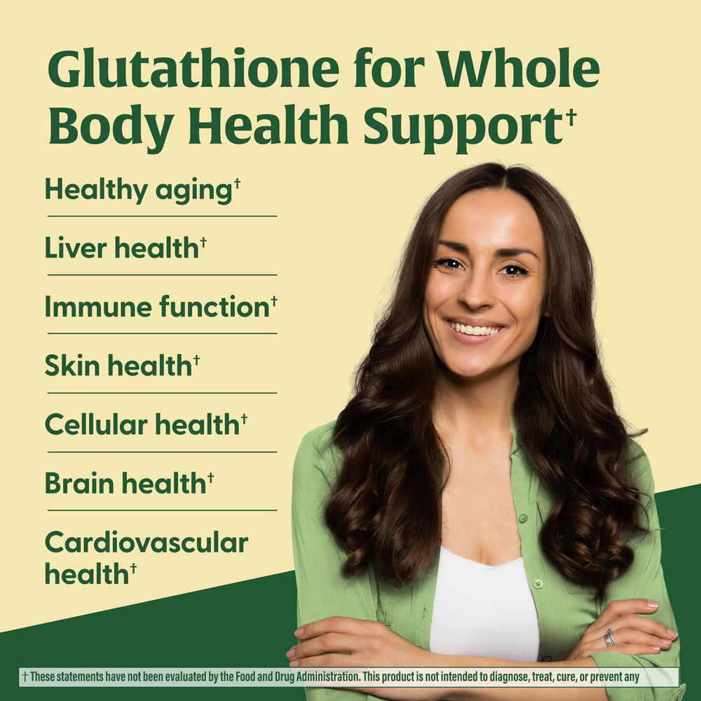 MegaFood glutathione capsules being poured into hand for easy daily use