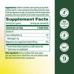 MegaFood Magnesium Citrate Gummies raspberry flavor close-up for daily support