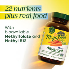 MegaFood Real-food blend image with broccoli carrots and oranges
