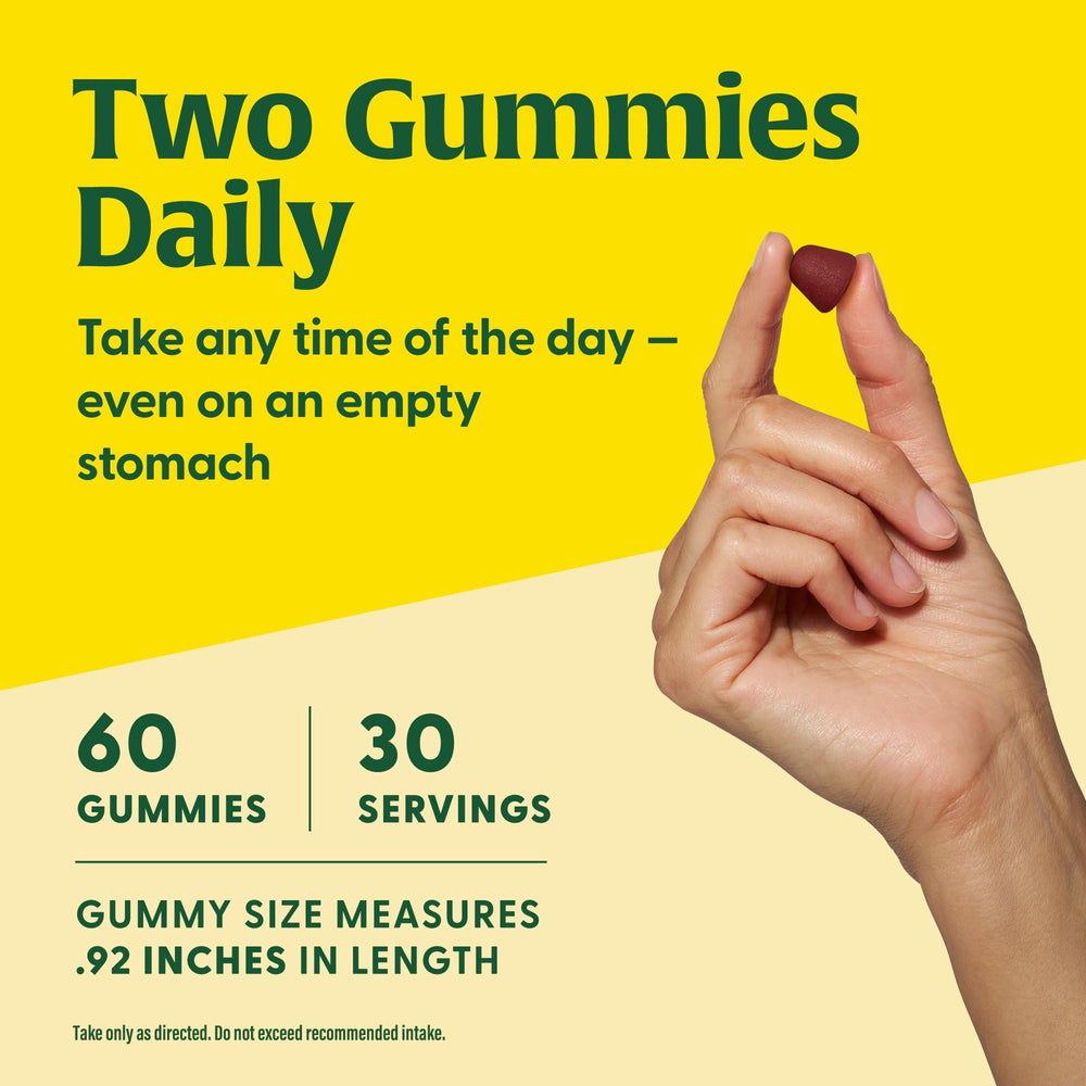 MegaFood Men’s Wild Blueberry Gummy packaging emphasizes vegetarian-friendly formula.