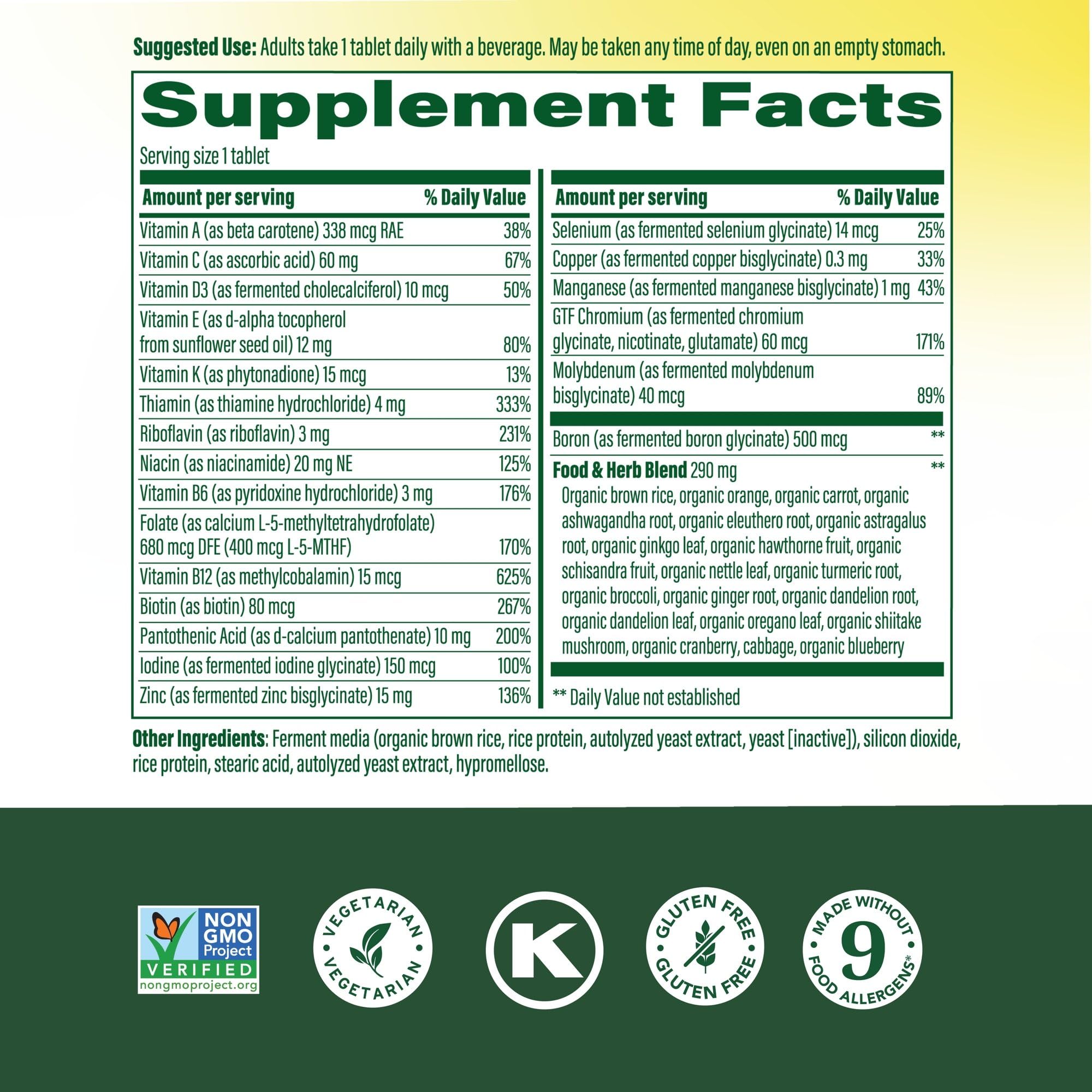 MegaFood pill bottle with label emphasizes daily nutrition for men 40+