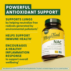 MegaFood NAC immune support with bottle scene and health emphasis