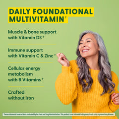 MegaFood One Daily Iron-Free Multivitamin tablet in hand signals easy daily habit.