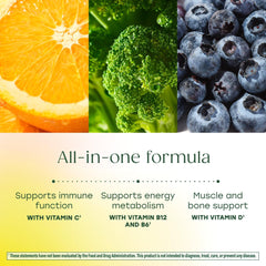 Real-food ingredients like blueberry and broccoli in MegaFood formula