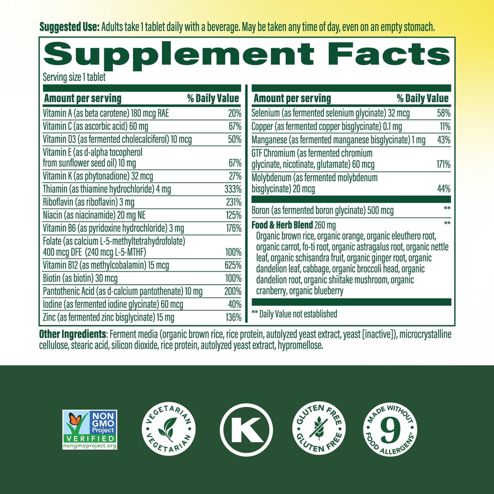 Close-up of MegaFood One Daily tablets for easy daily use