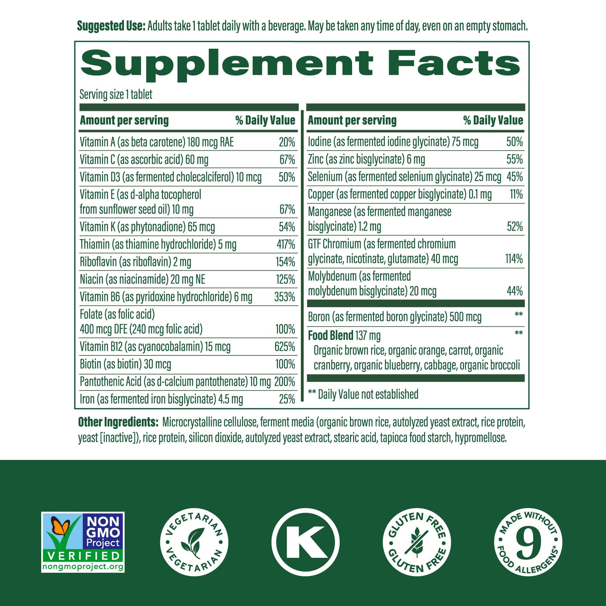 MegaFood One Daily Multivitamin for women supports immune and energy health.