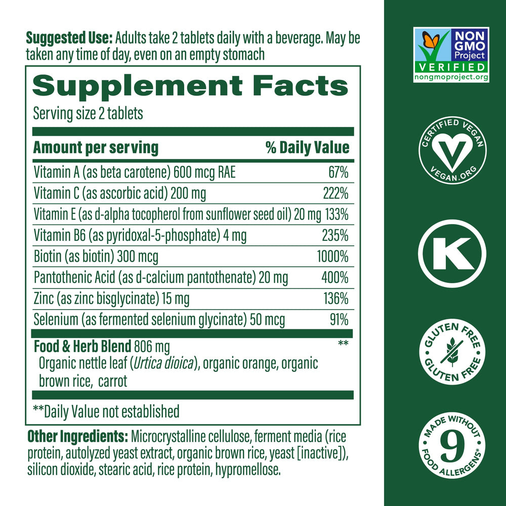 MegaFood Skin, Nails & Hair 2 capsules for easy daily use