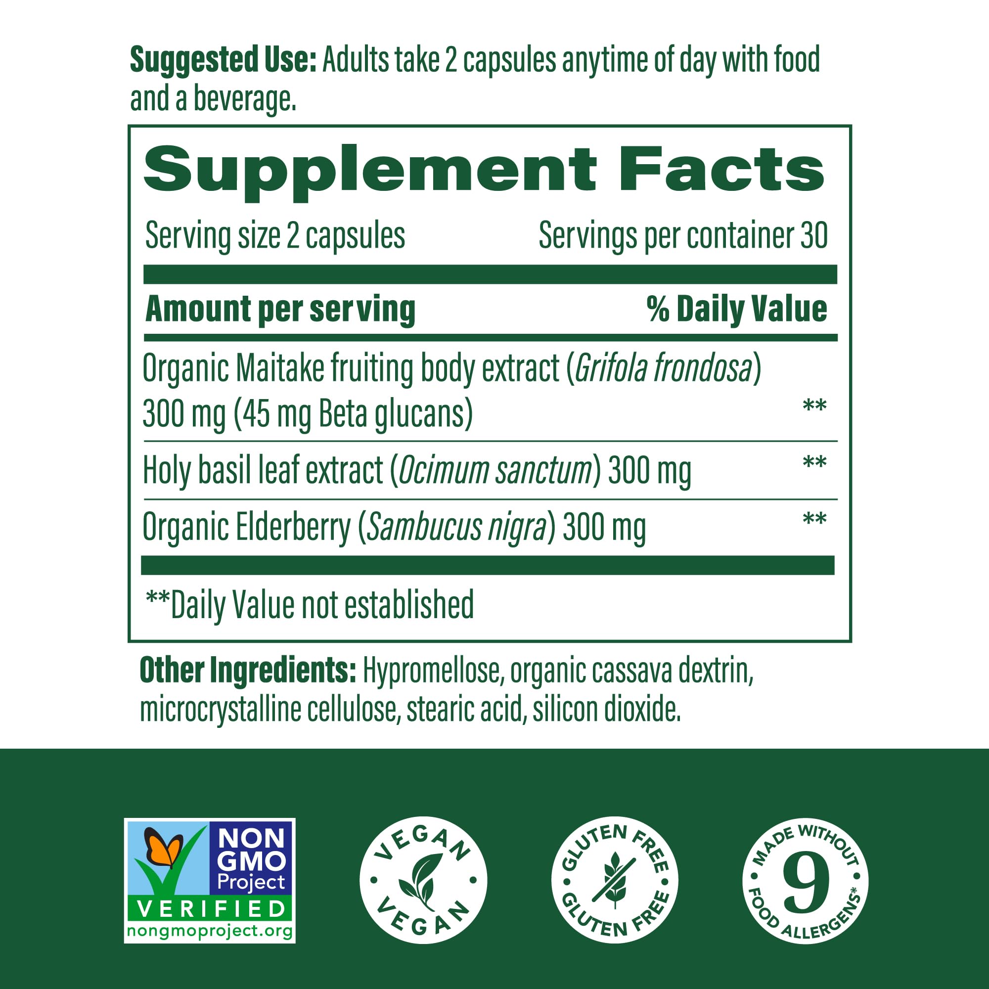 Close-up of MegaFood capsules from the Mushroom Immune Support bottle