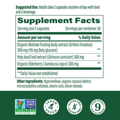 Close-up of MegaFood capsules from the Mushroom Immune Support bottle