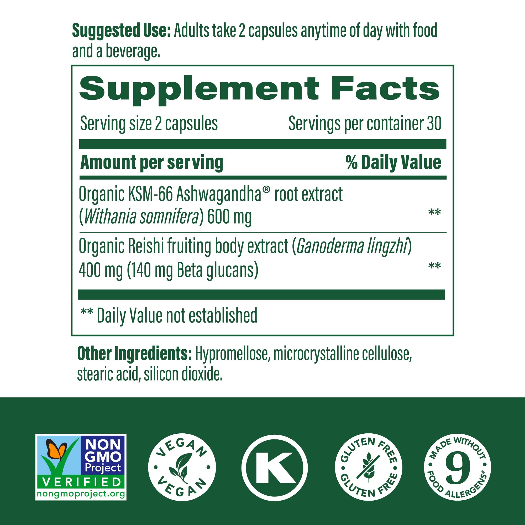 MegaFood Superfood Mushroom Stress Relief capsules closeup for convenient daily use