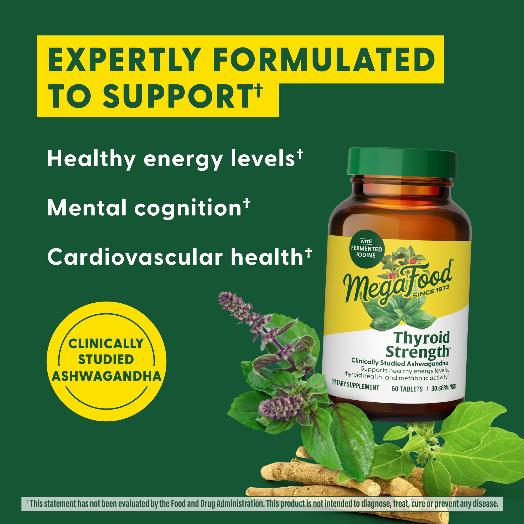 MegaFood Thyroid Strength minerals icon shows iodine, zinc and more for thyroid support