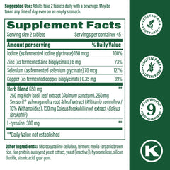 MegaFood Thyroid Strength tablets-closeup of small capsules for daily thyroid support.