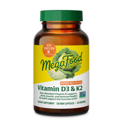 MegaFood Vitamin D3 5000 IU bottle showcasing vegetarian daily support