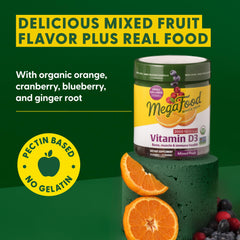 MegaFood Vitamin D3 Gummies two-serving collection — convenient daily dose.