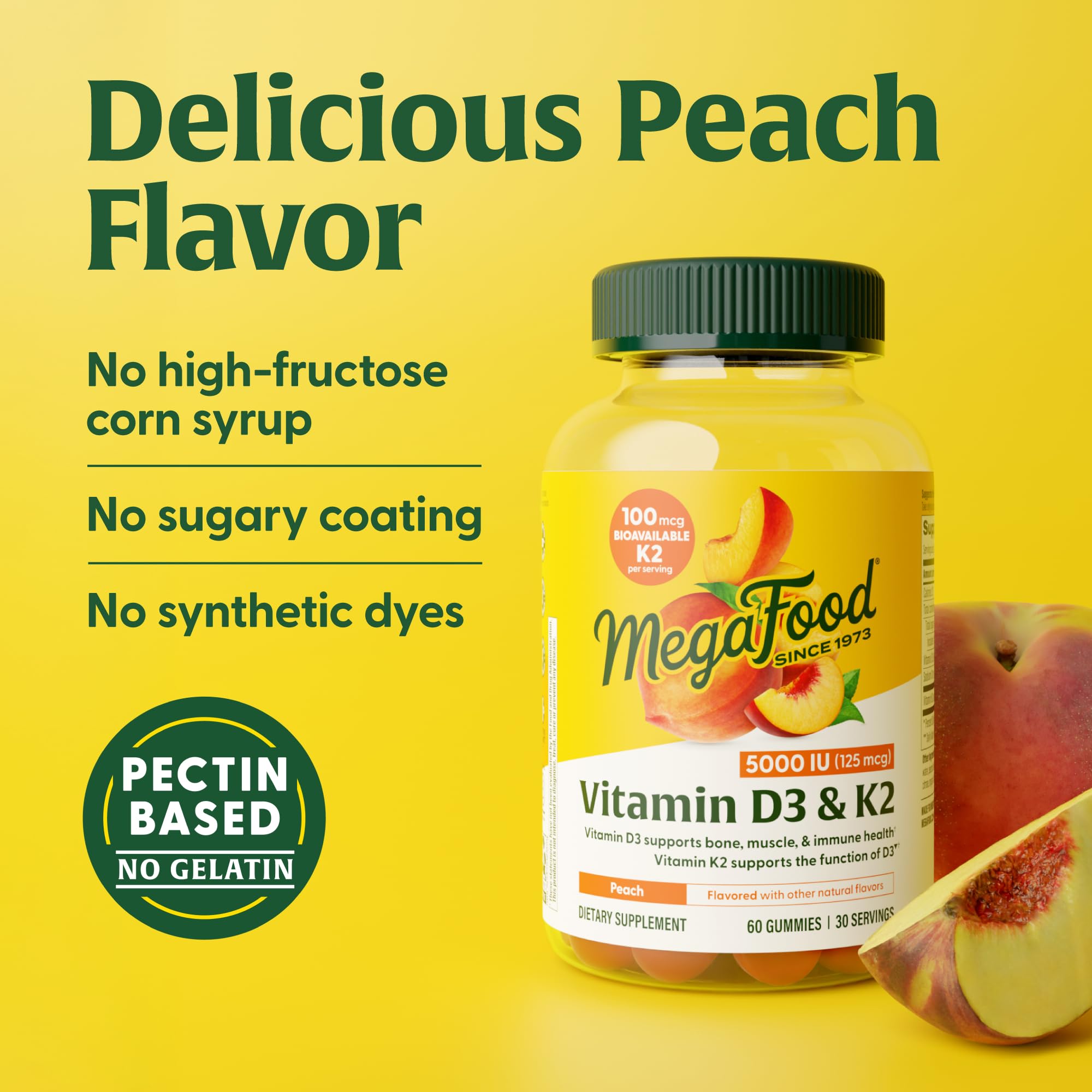 Plant-based gummies labeled vegetarian with no gelatin