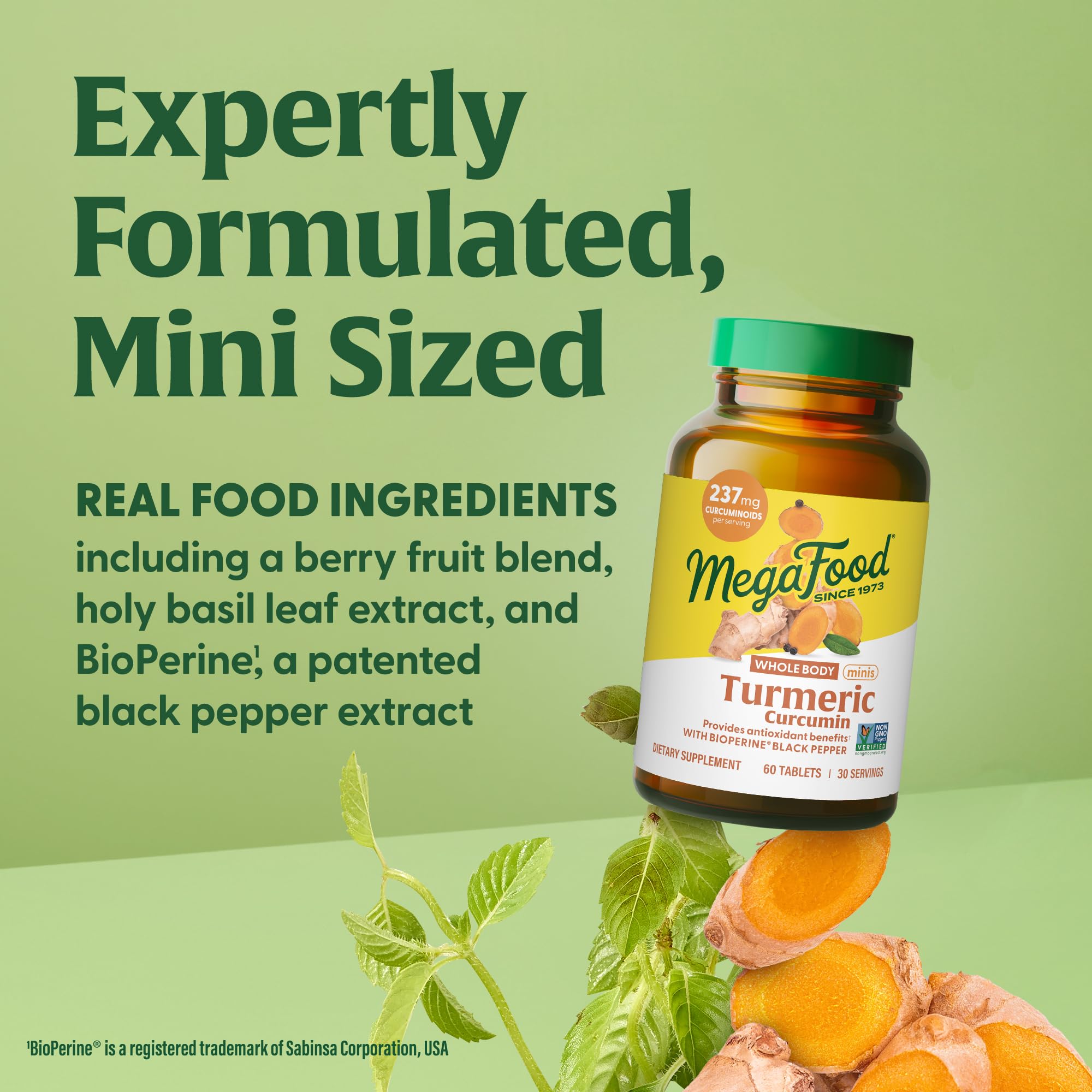 MegaFood Whole Body Minis bottle open with tablets ready to take
