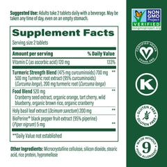 MegaFood Whole Body Turmeric tablets close-up highlighting tablet texture and potency