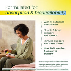 MegaFood multivitamin bottle closeup with vegan, non-GMO labels, signaling quality and gentle digestion