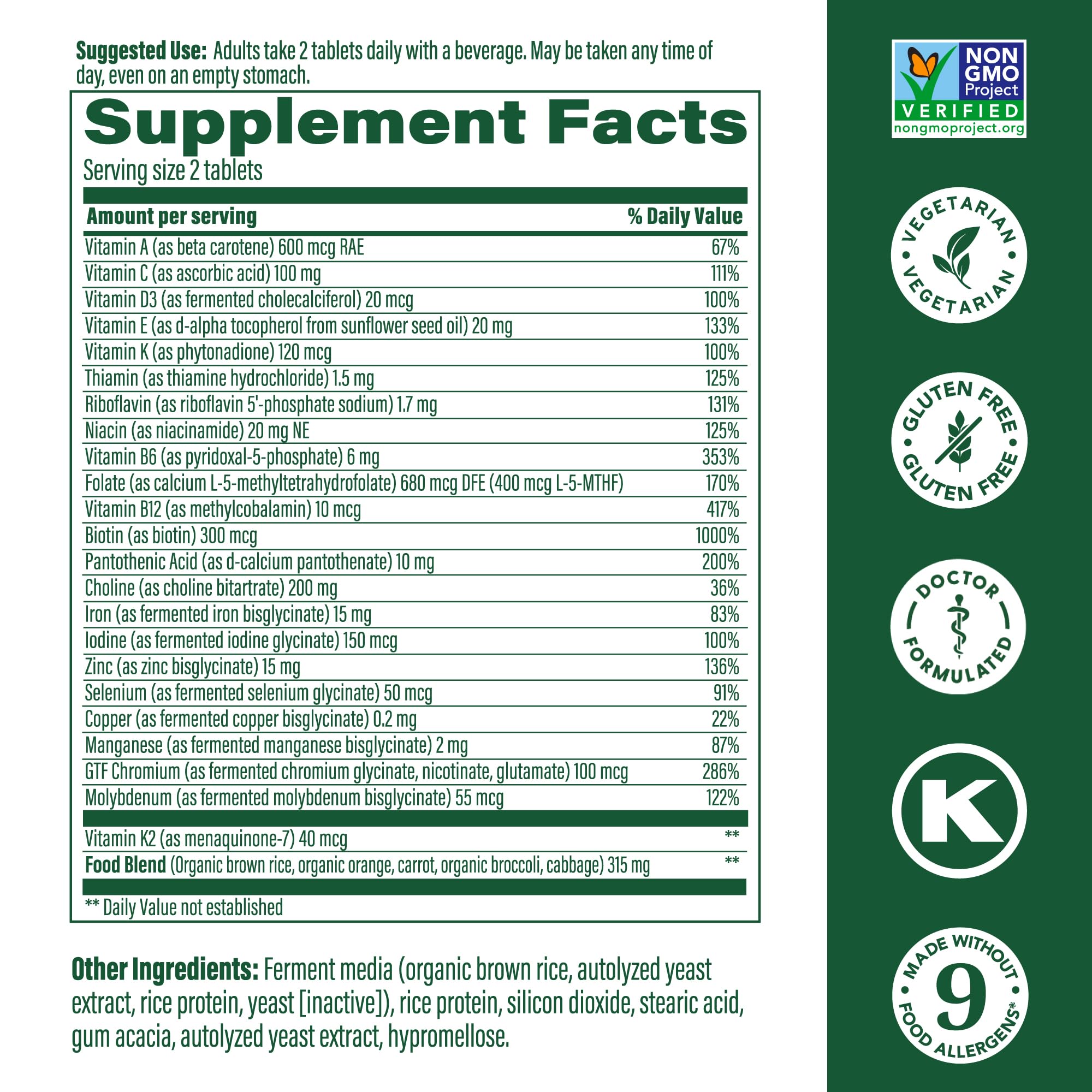 MegaFood Women's Advanced Multivitamin tablets for convenient daily supplementation.