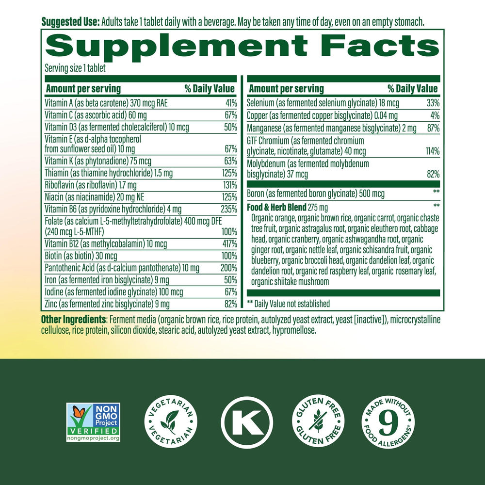 MegaFood Womens Multivitamin One Daily tablets close-up for convenient daily nutrition.