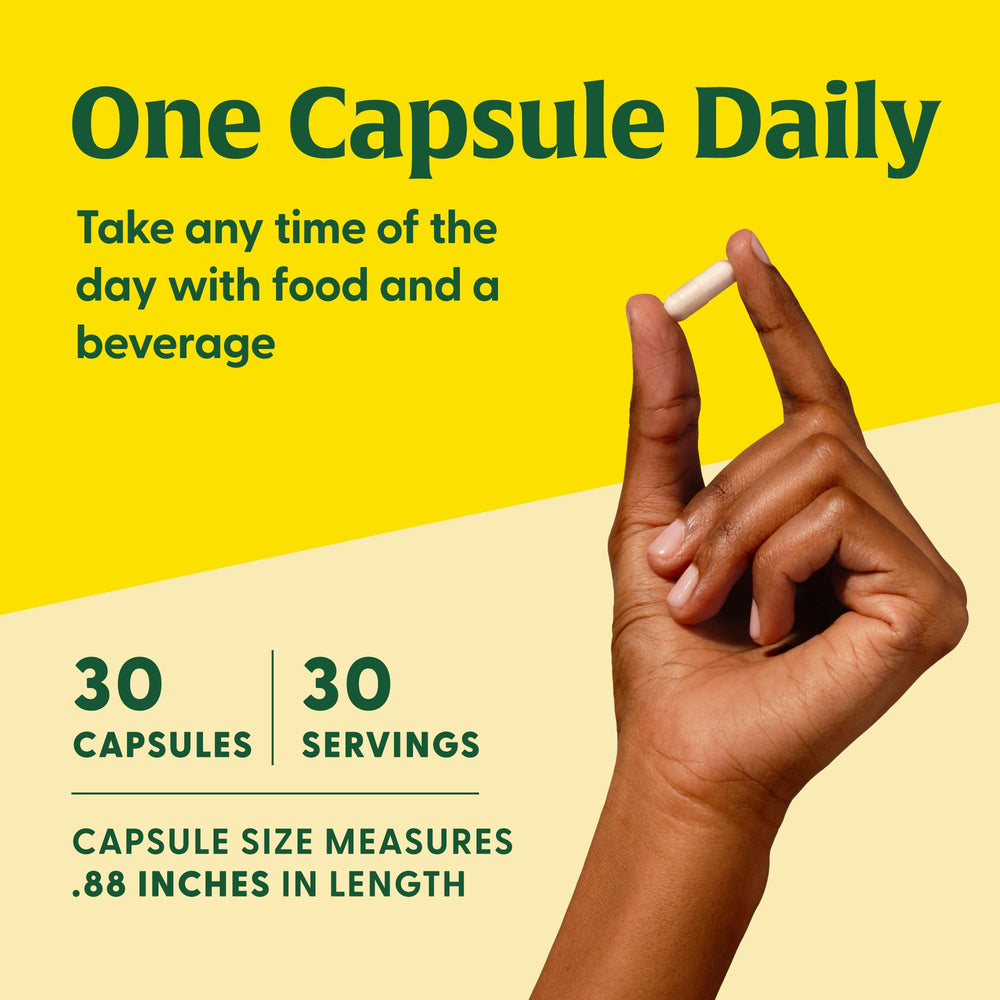 Packaging graphics on MegaFood box illustrate gut health benefits and regularity concepts.