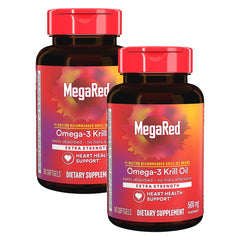 MegaRed extra-strength krill oil bottle for daily omega-3 support.