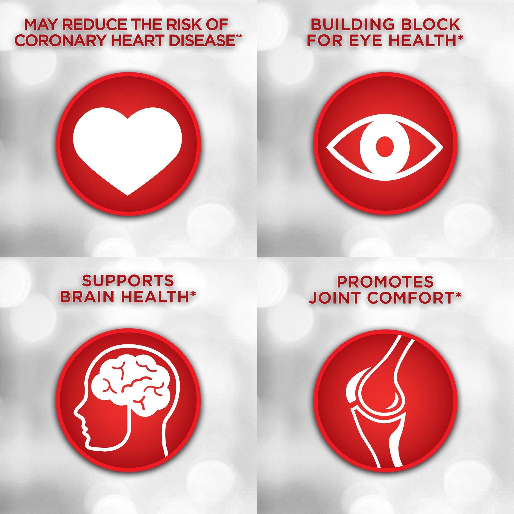 MegaRed omega-3 softgels emphasize 2X concentration versus standard fish oil.