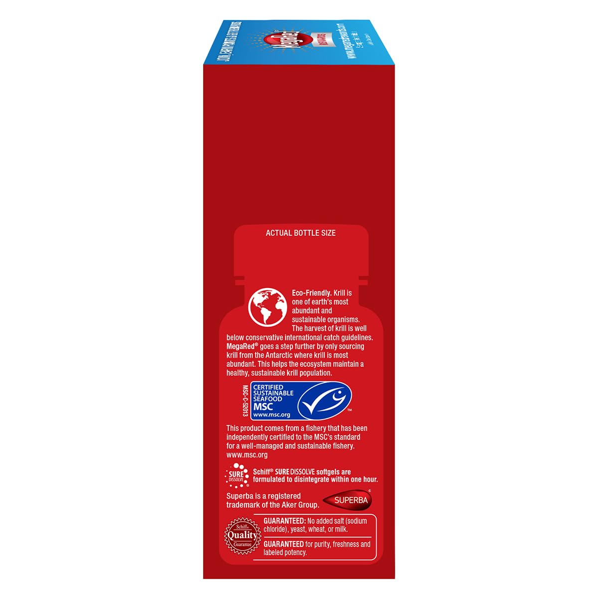 Megared softgel texture close-up suggests smooth swallowing and absorption.