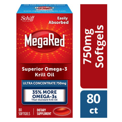 MegaRed Ultra Concentrate softgels closeup highlighting easy absorption