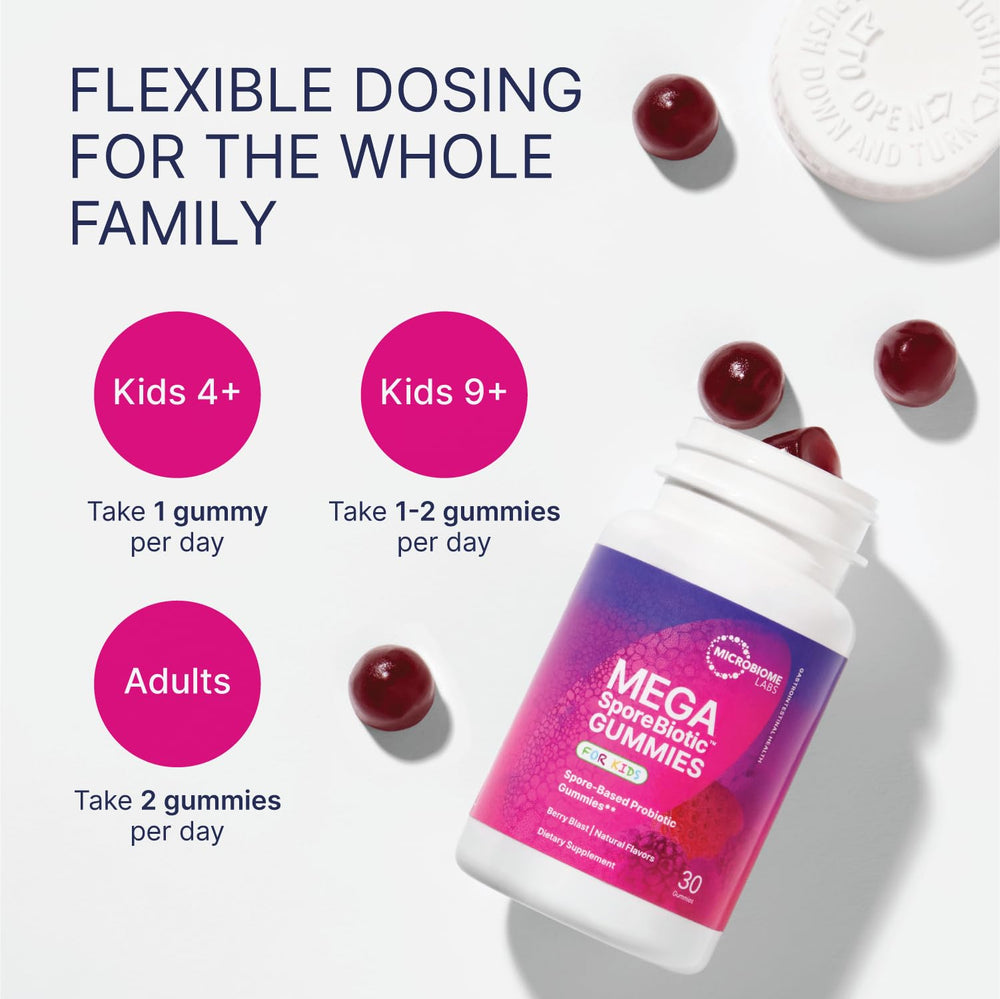 MegaSporeBiotic Kids berry flavor pack, visually appealing