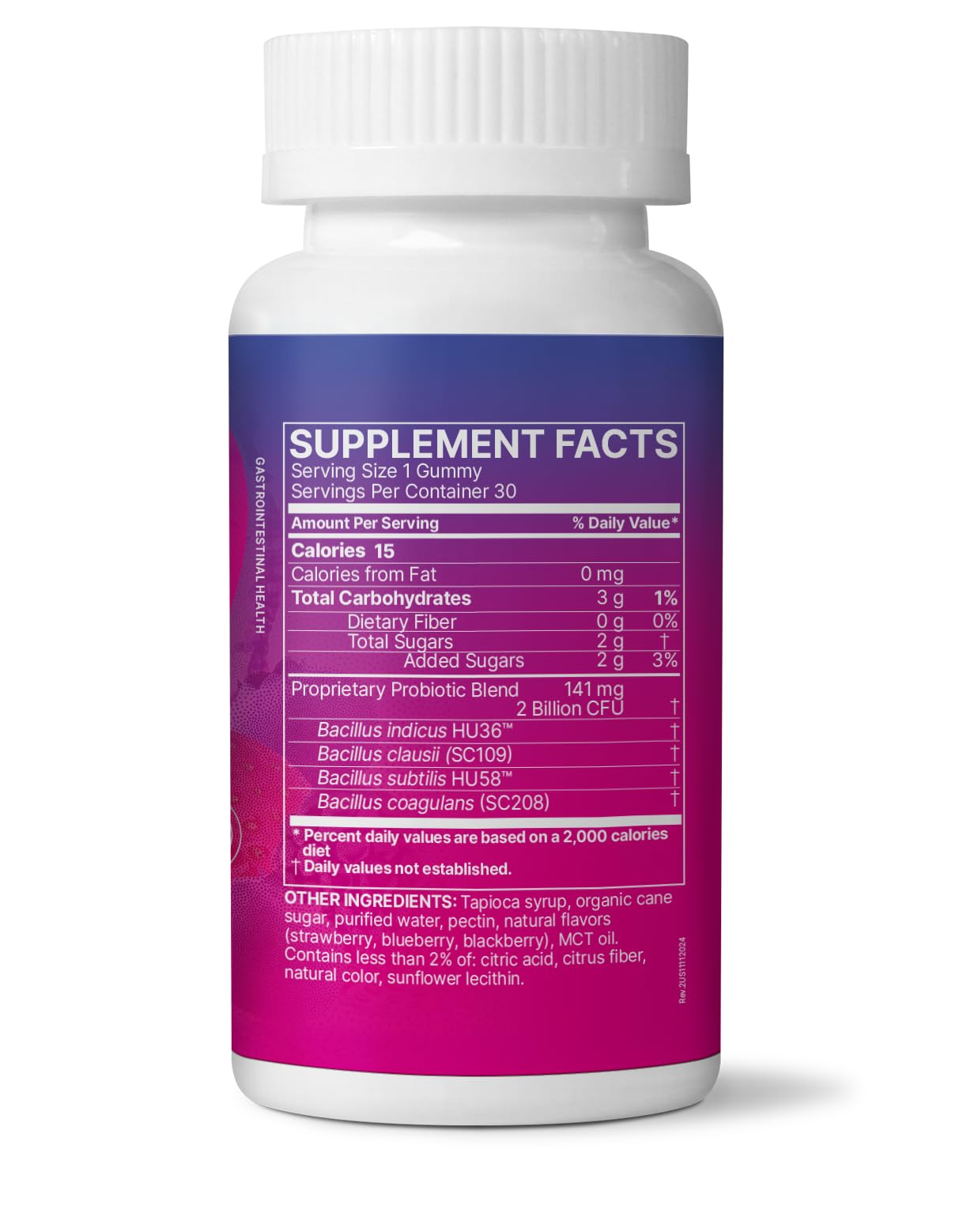 MegaSporeBiotic Kids immune-support gummies, bright berry color