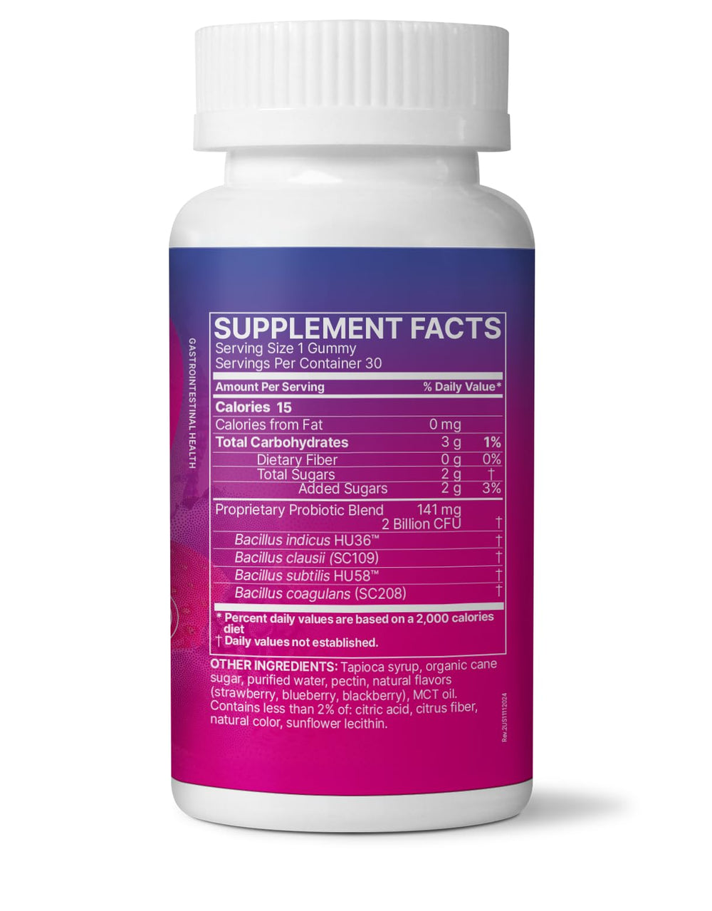 MegaSporeBiotic Kids immune-support gummies, bright berry color