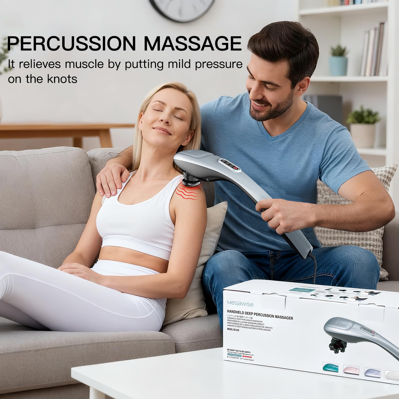 MEGAWISE 3600rpm motor massager with intuitive controls for focused relief