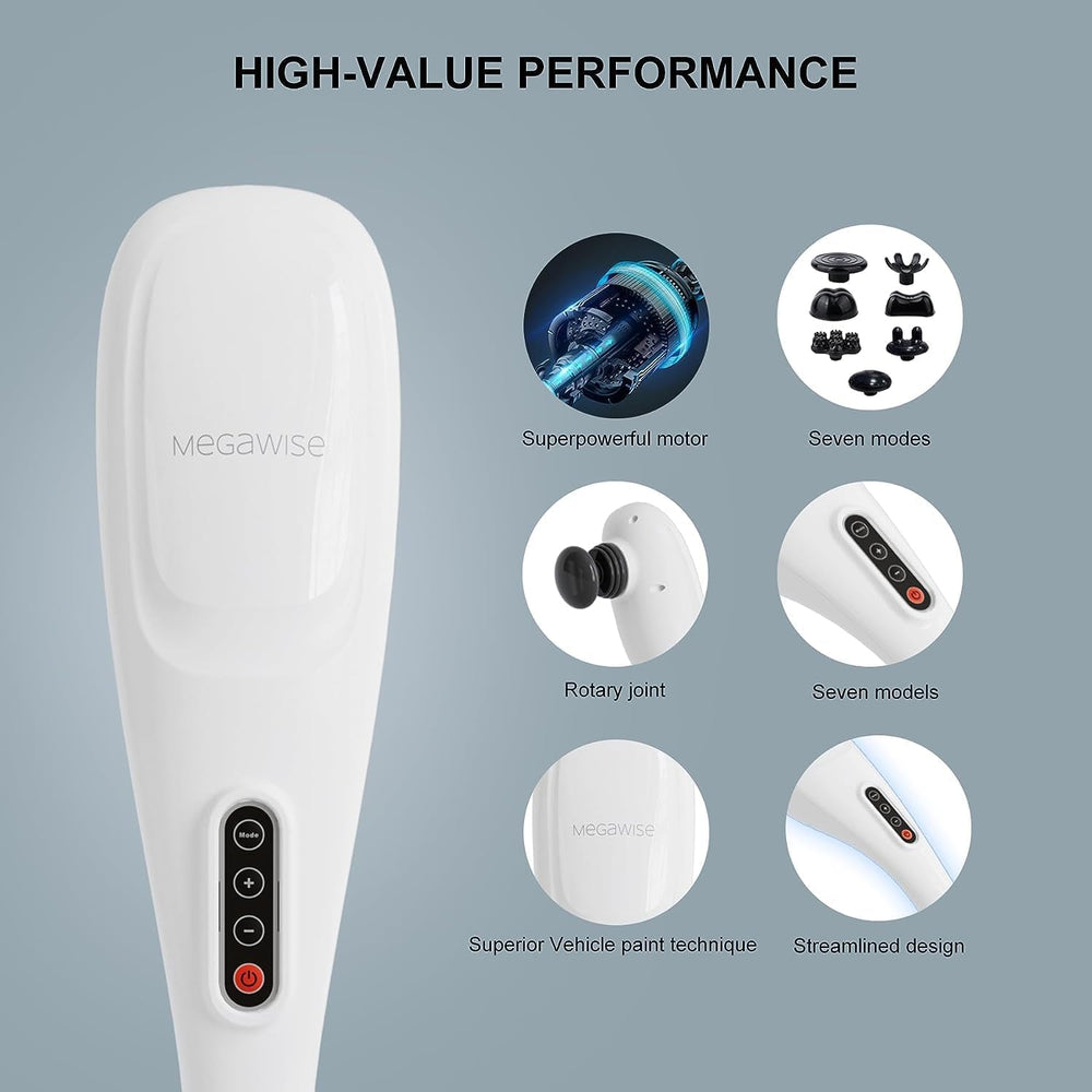 MEGAWISE cordless back massager used on the waist to ease tension.