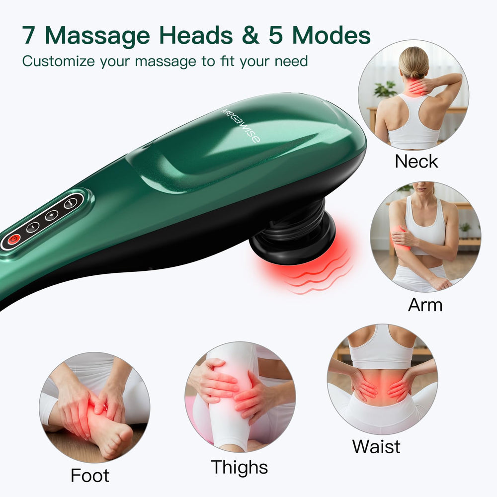 MEGAWISE deep-tissue percussion at 3600rpm for deep pulses on sore muscles
