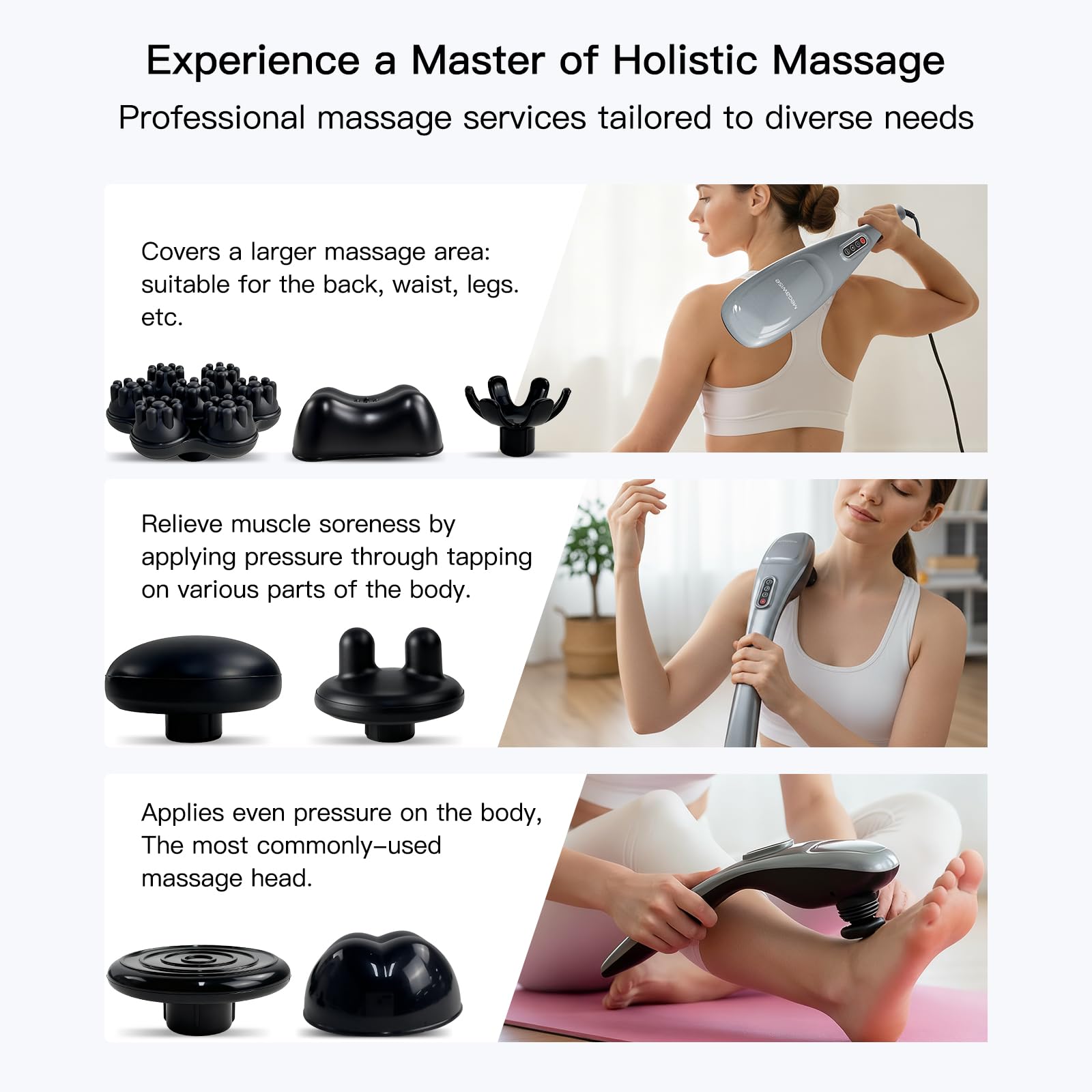 MEGAWISE deep-tissue waist massager for compact, effective relief