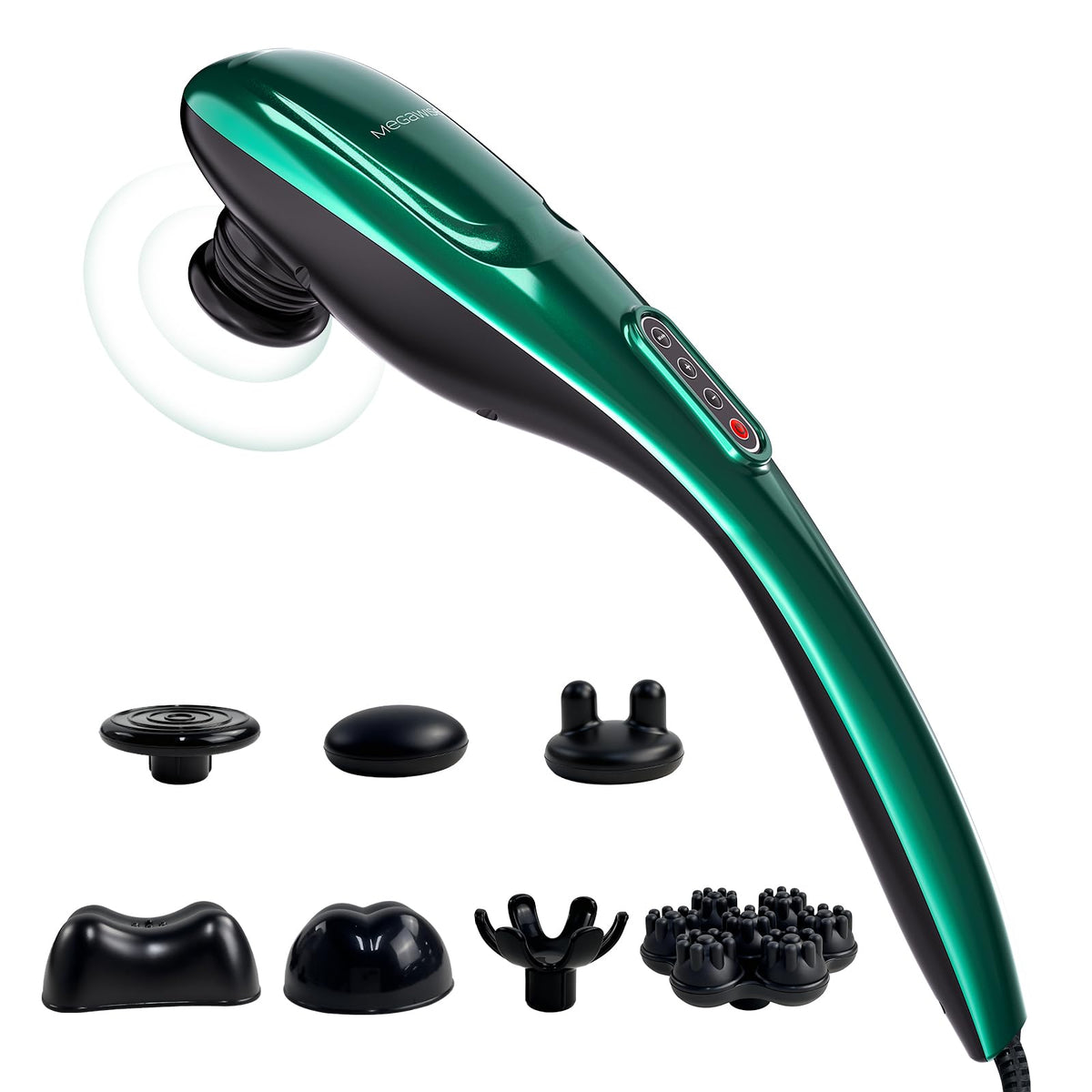 MEGAWISE handheld back massager with ergonomic handle for comfortable, targeted relief