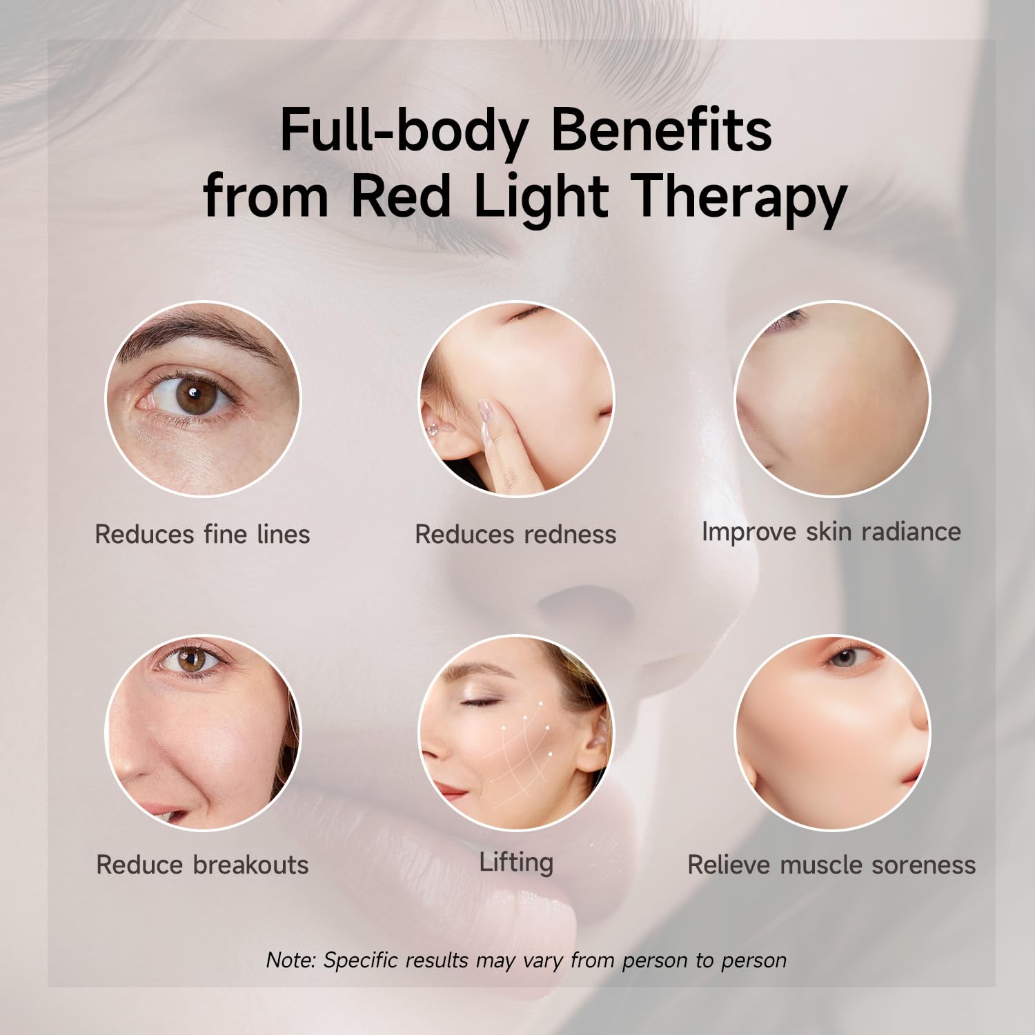 Megelin 8-in-1 color LED therapy device in face-use mode for facial routines