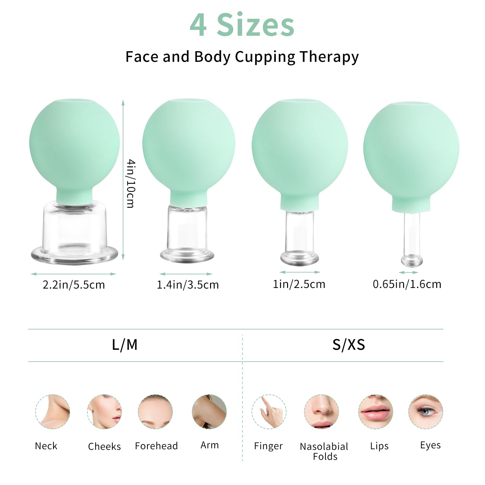 Meifuly cupping set for forehead area with soothing contour support