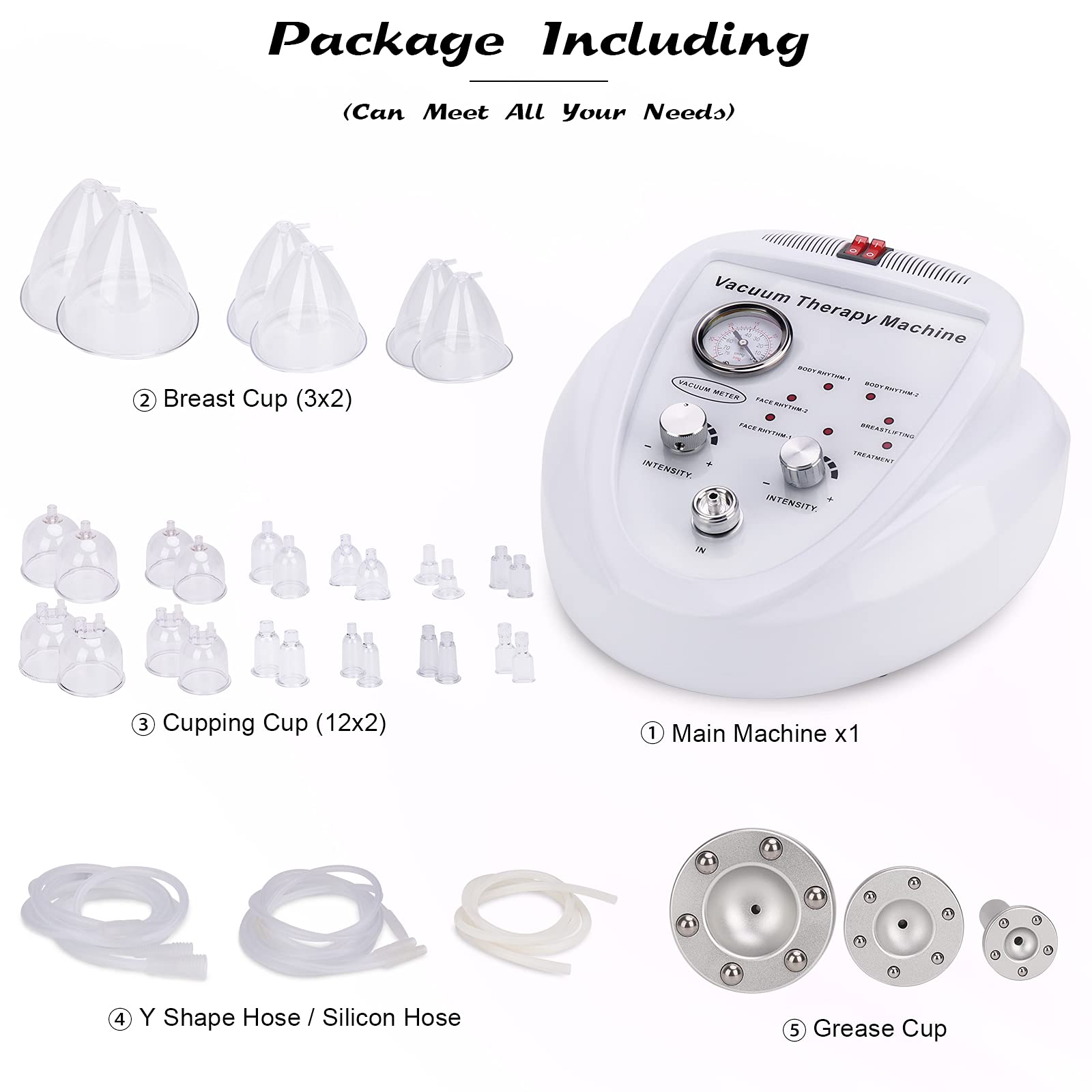 Meifuly vacuum therapy cupping machine back view highlighting compact design