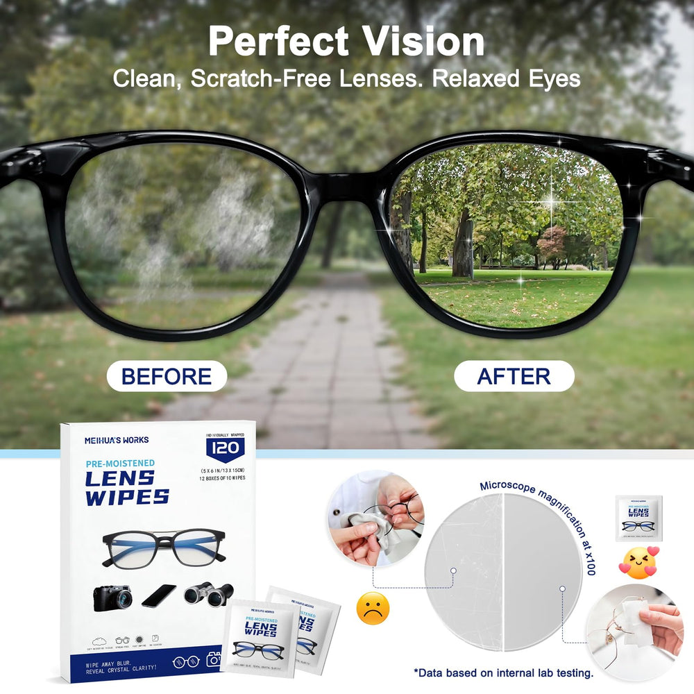 Gentle MEIHUA'S WORKS glasses and phone screen cleaner on surfaces