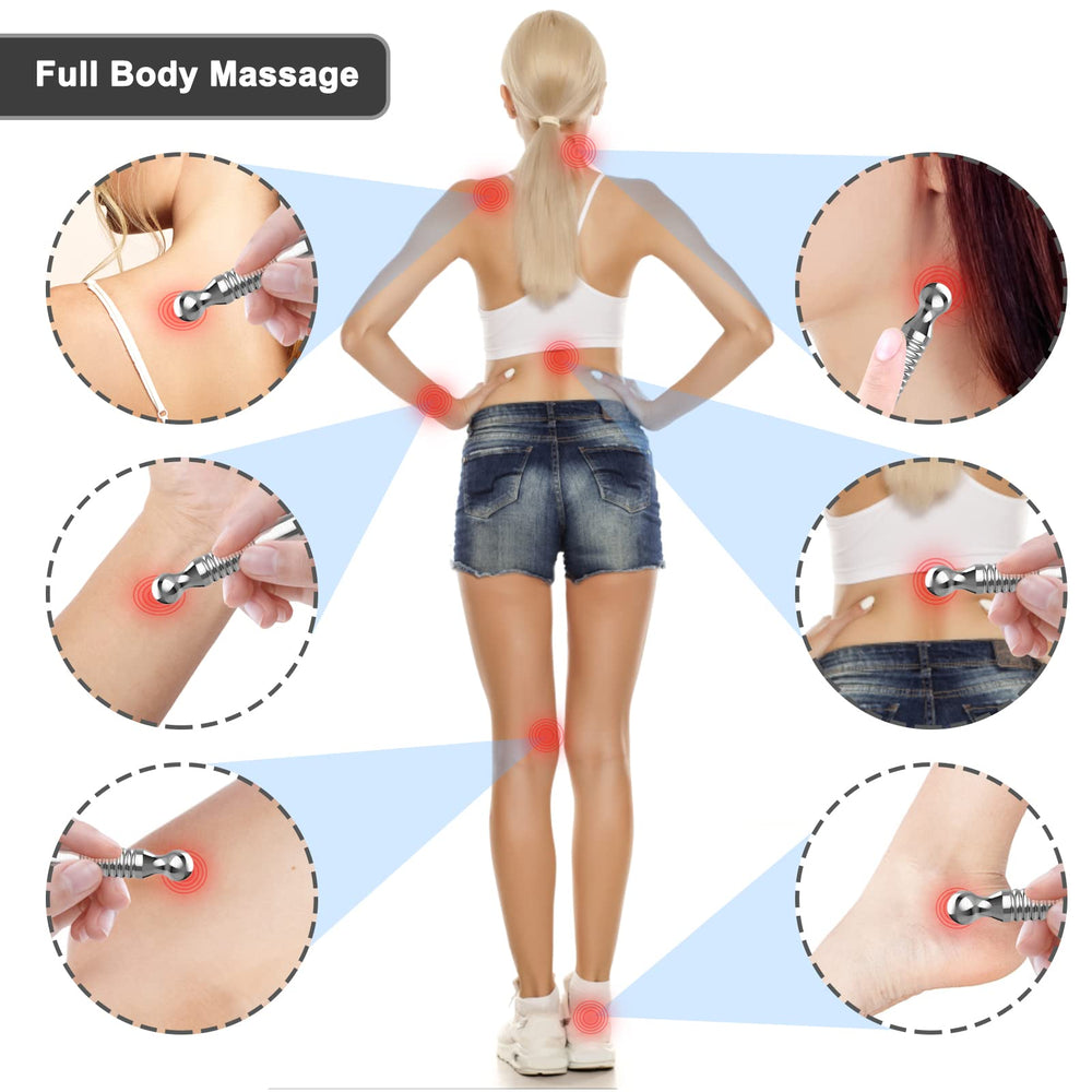 Melonsun body massage pen used on neck, shoulders, and limbs