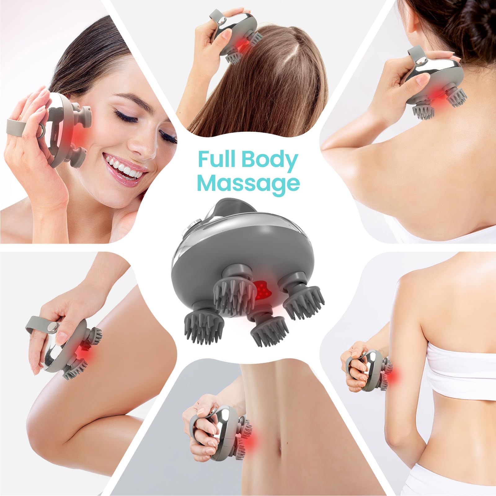 Melonsun detachable claws: hard for scalp, soft for facial cleansing.