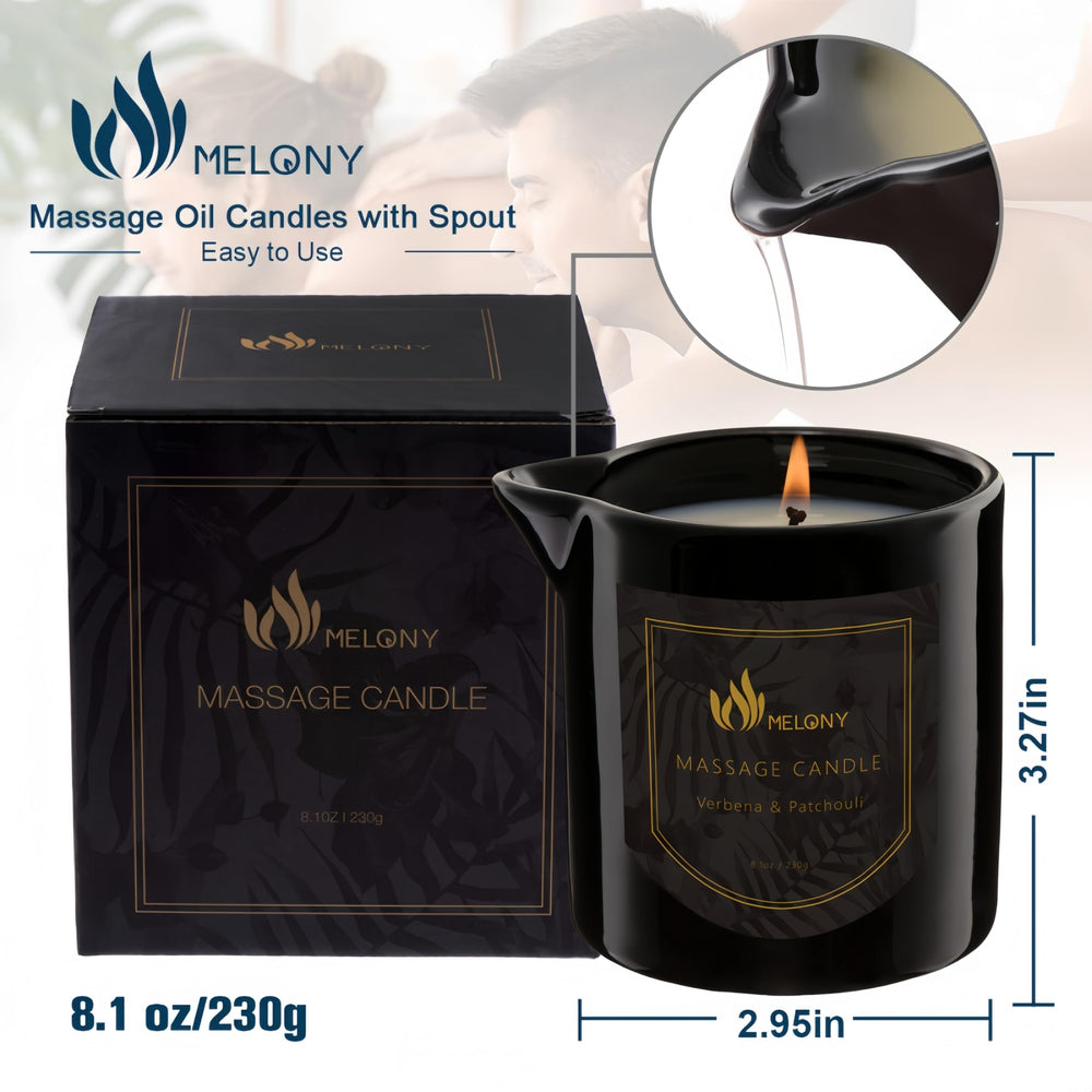 Melony Massage Oil Candle pour shows nourishing oil ready for massage