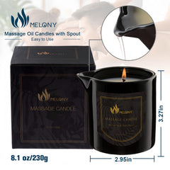 Melony Massage Oil Candle pour shows nourishing oil ready for massage