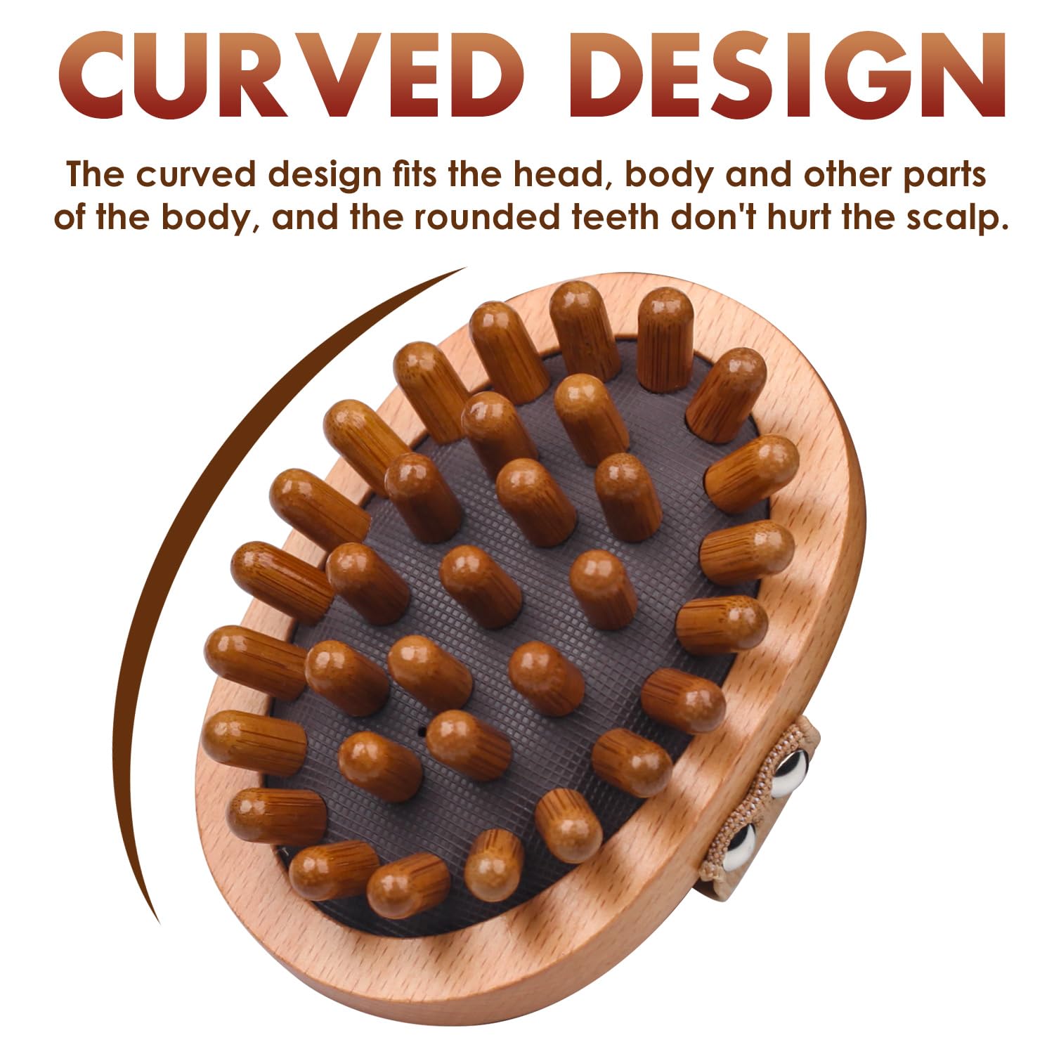 Melous wooden comb with gua sha style for deeper body massage potential